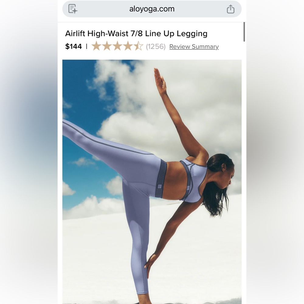 ALO Yoga Light Blue Leggings with Black Accents